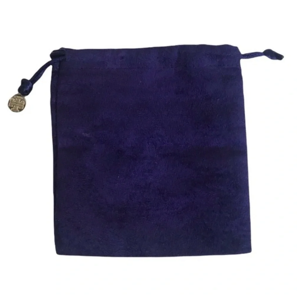 TORY BURCH velvet dust bag, Navy blue and gold logo